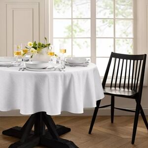 ELRENE HOME CONTINENTAL White WATER STAIN RESISTANT Round 70 TABLECLOTH